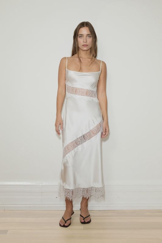 Silk Lace Midi Dress