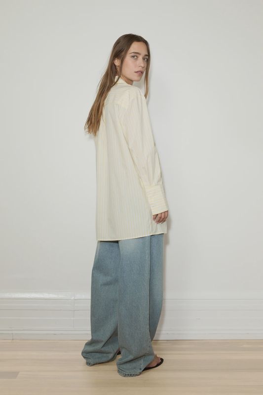 Oversized Tie Up Shirt - Stripe 007