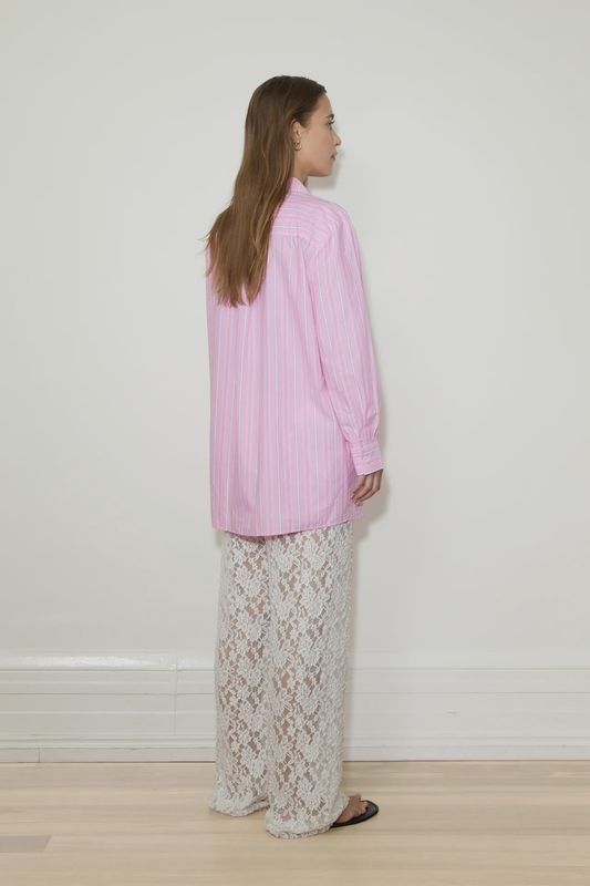 Oversized Tie Up Shirt - Stripe 008