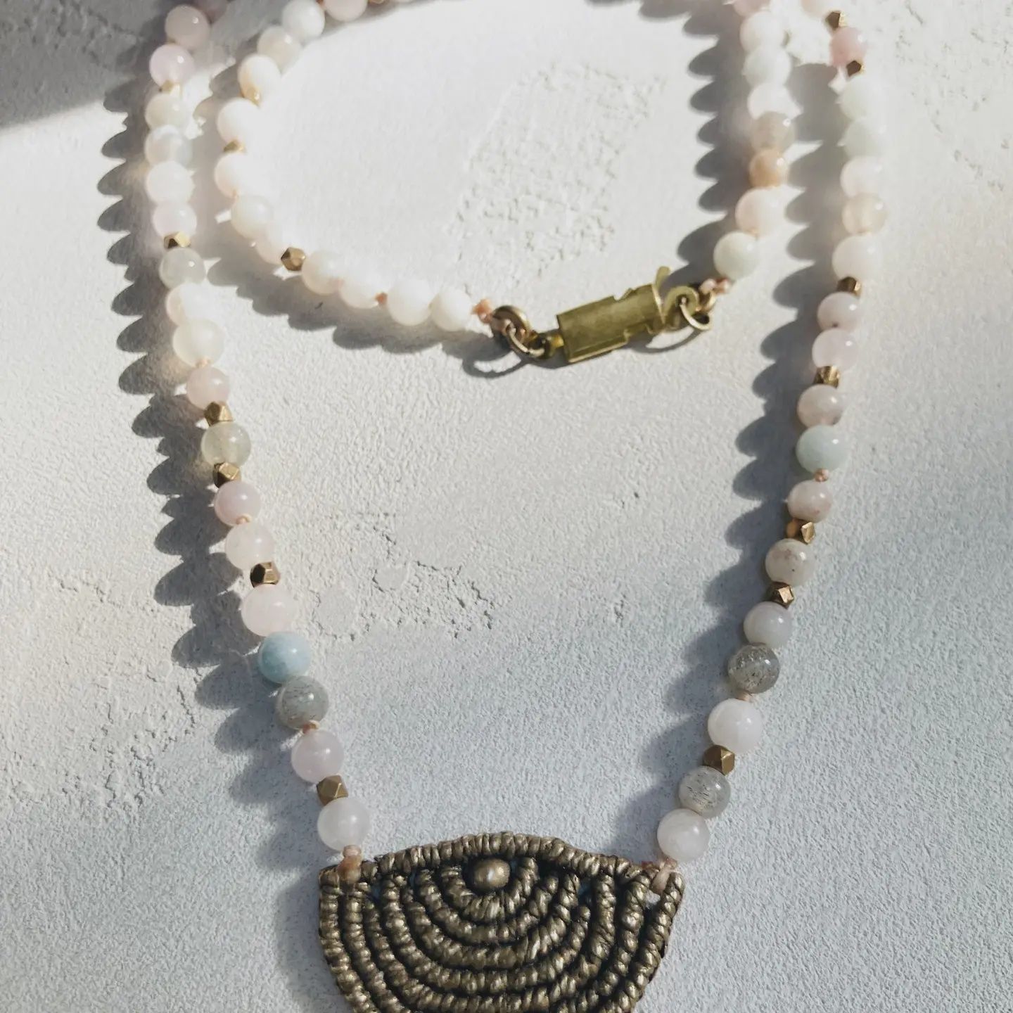 Semi Spiral Cast Woven Necklace