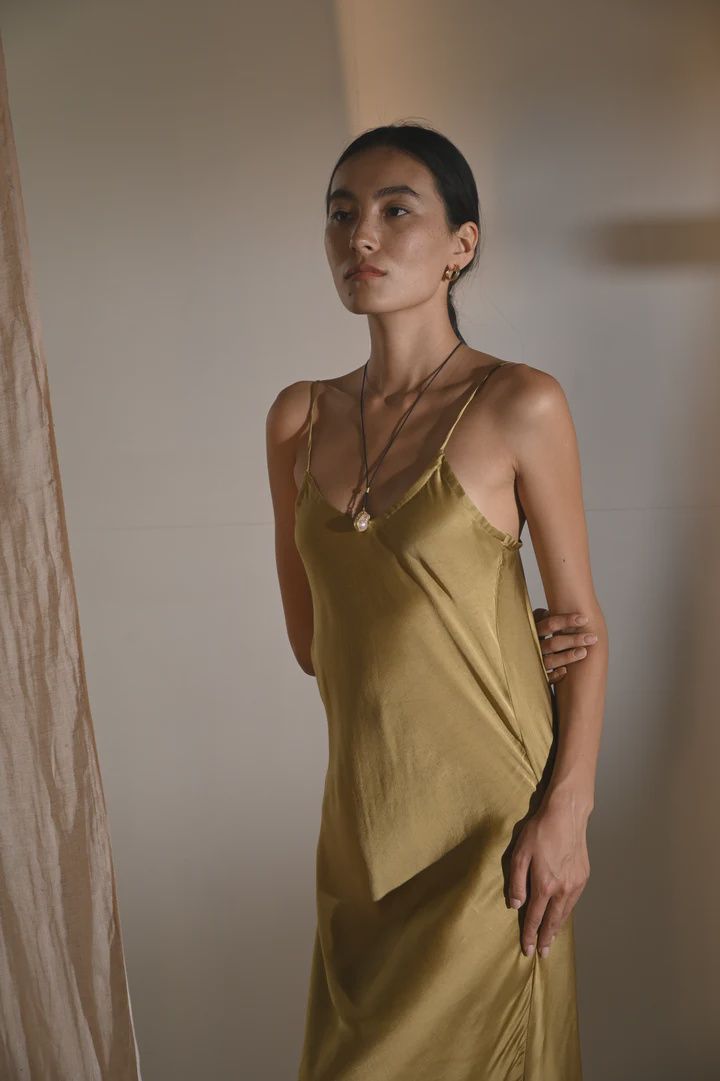 Rose Slip Dress - Dark Gold