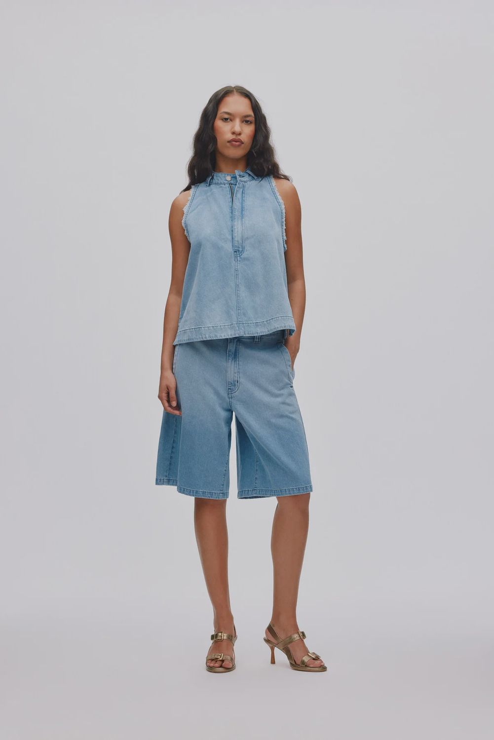 Raha Shorts - Light Washed Denim