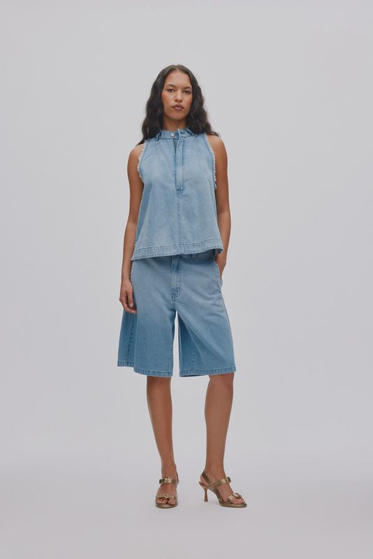 Raha Shorts - Light Washed Denim