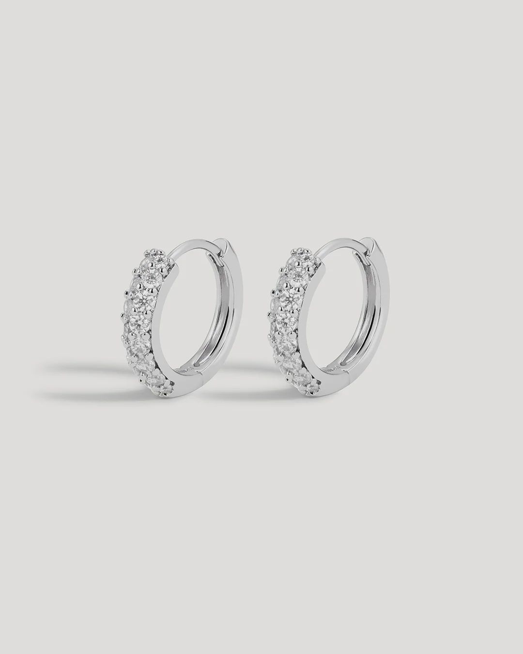 The Baby Pave Huggies - Silver