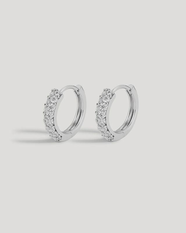 The Baby Pave Huggies - Silver