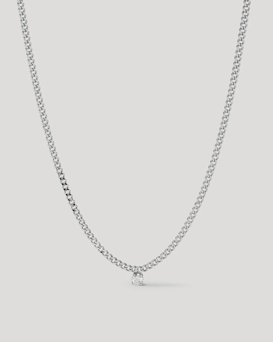 Bardot Stud Charm Necklace - Silver