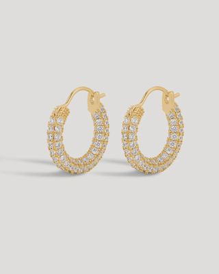 Pave Amalfi Huggies - Gold