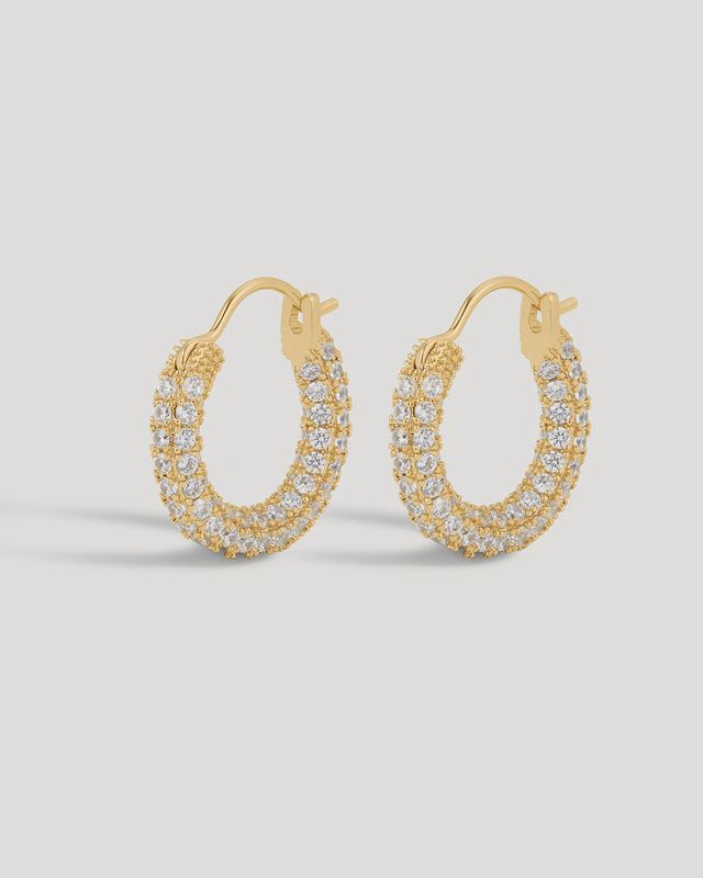 Pave Amalfi Huggies - Gold