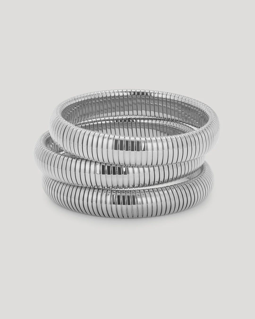 Flex Snake Chain Bracelet Set - Silver