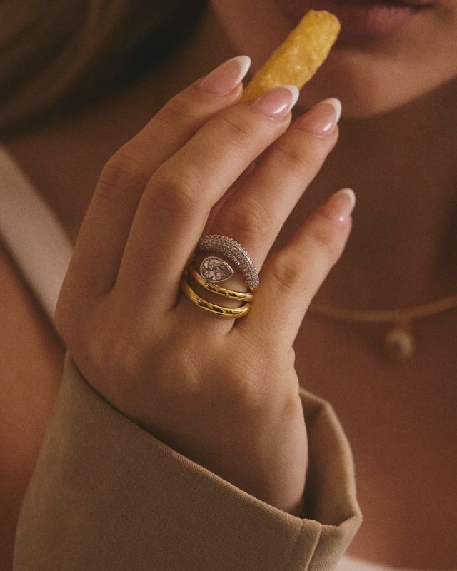 The Marais Wave Ring Set - Gold