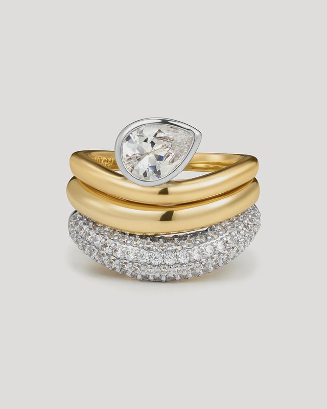 The Marais Wave Ring Set - Gold