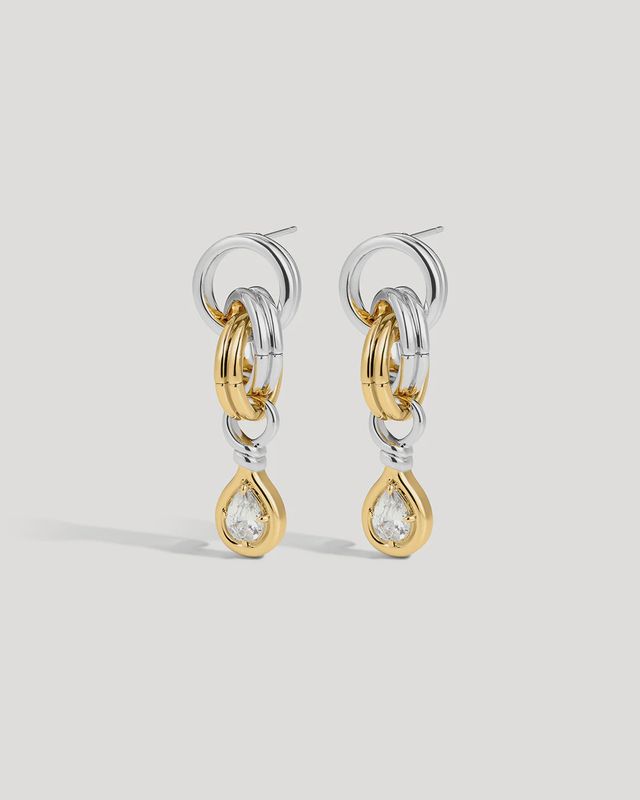 The Georgia Stone Twisted Studs - Silver