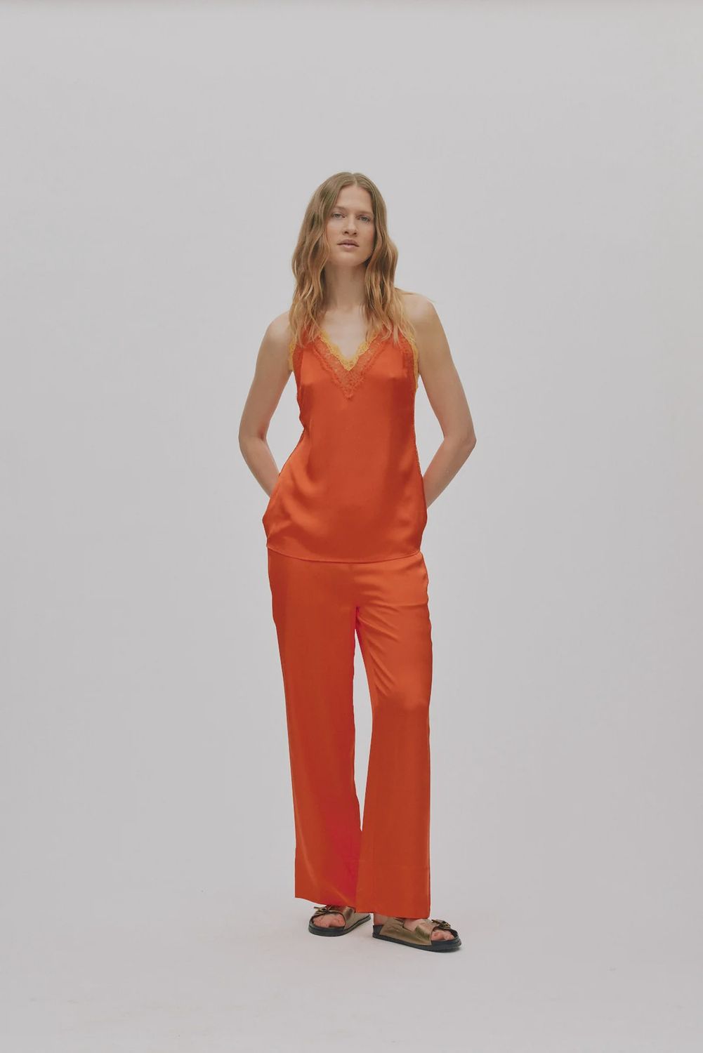 Soho Camisol Top - Deep Mandarin