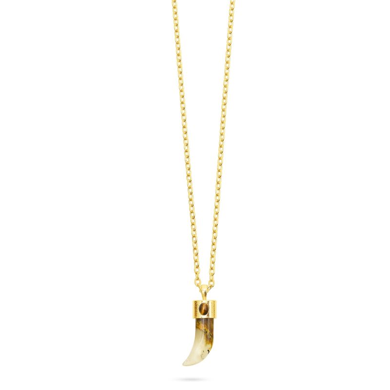 Shark Tooth Watermelon Skin Pendant Necklace