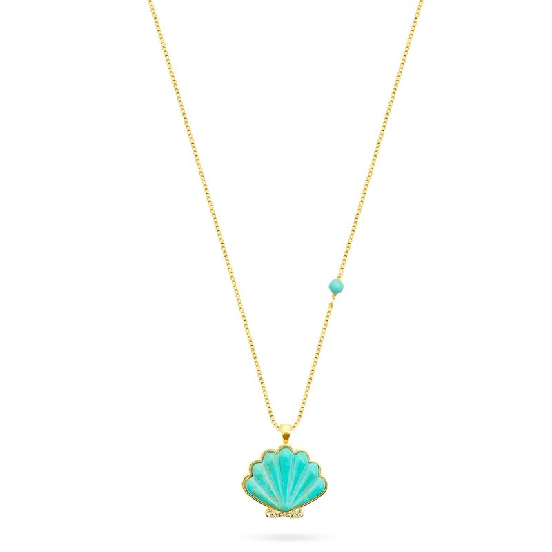 Shell Turquoise Pendant Necklace