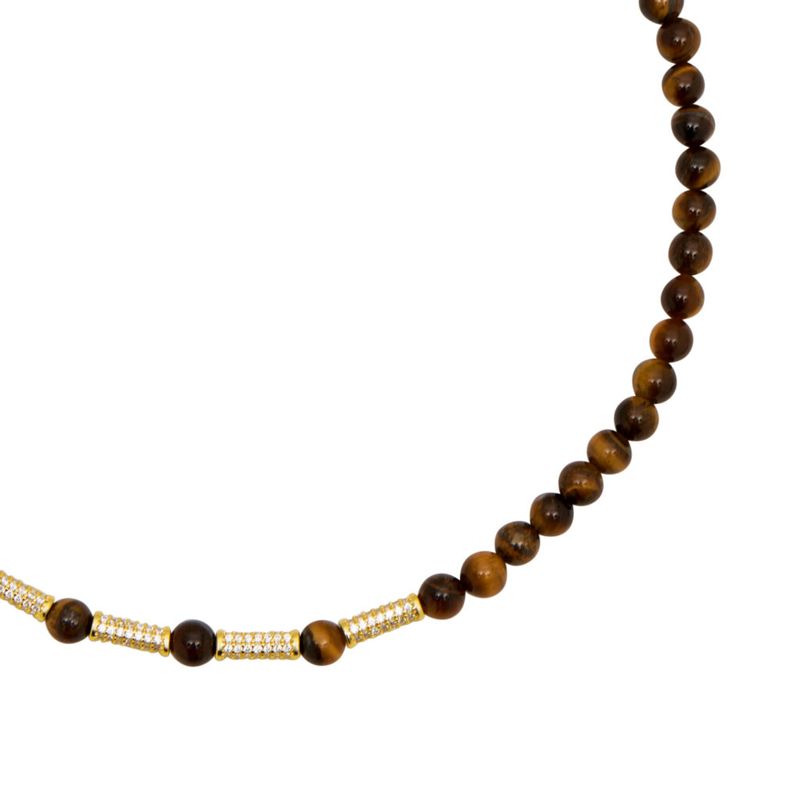 Cubic Zirconia Choker Duo - Tiger's Eye