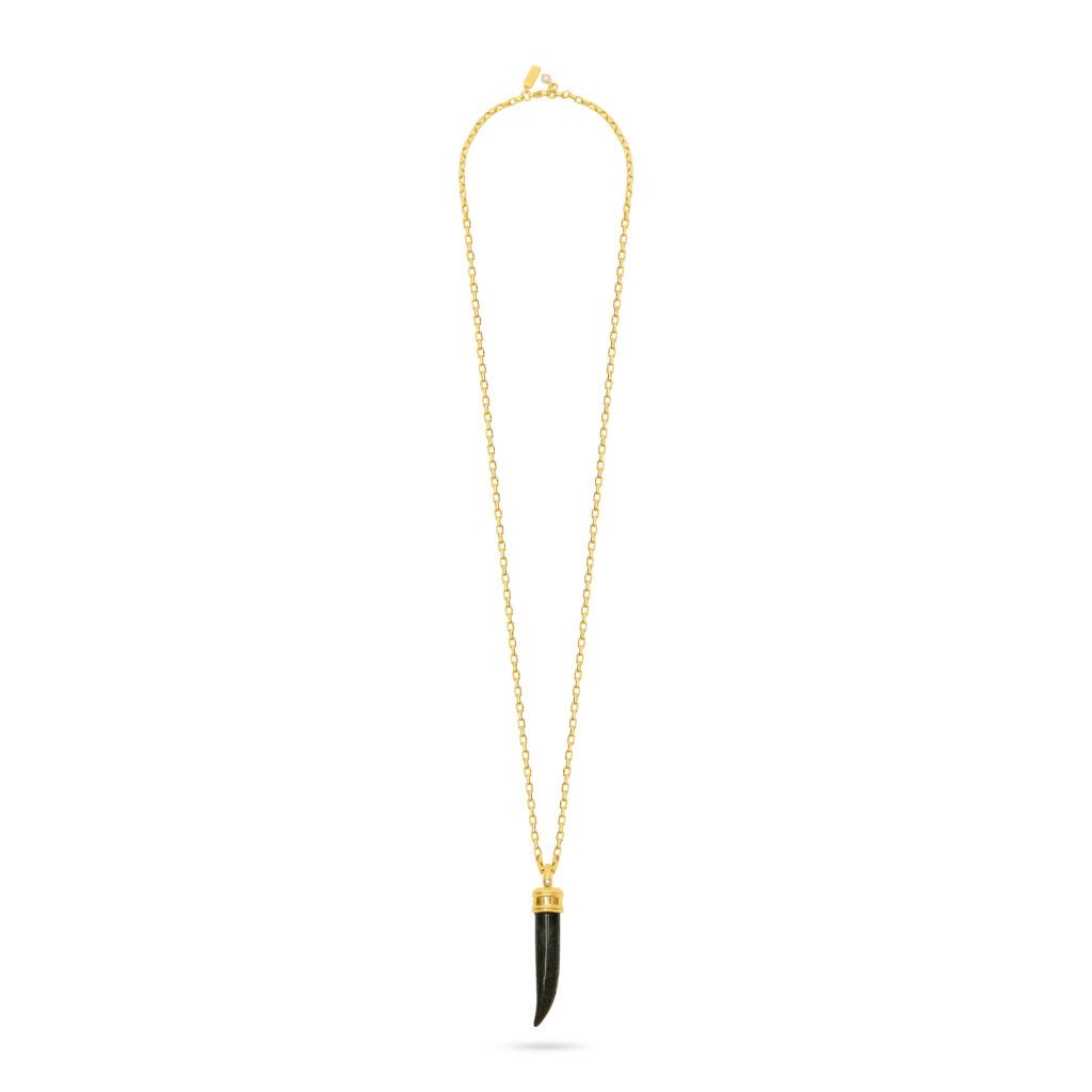 Tusk Pendant Necklace - Indian Agate