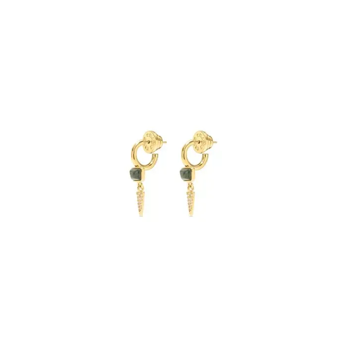 Dagger Huggies Earrings - Indian Agate
