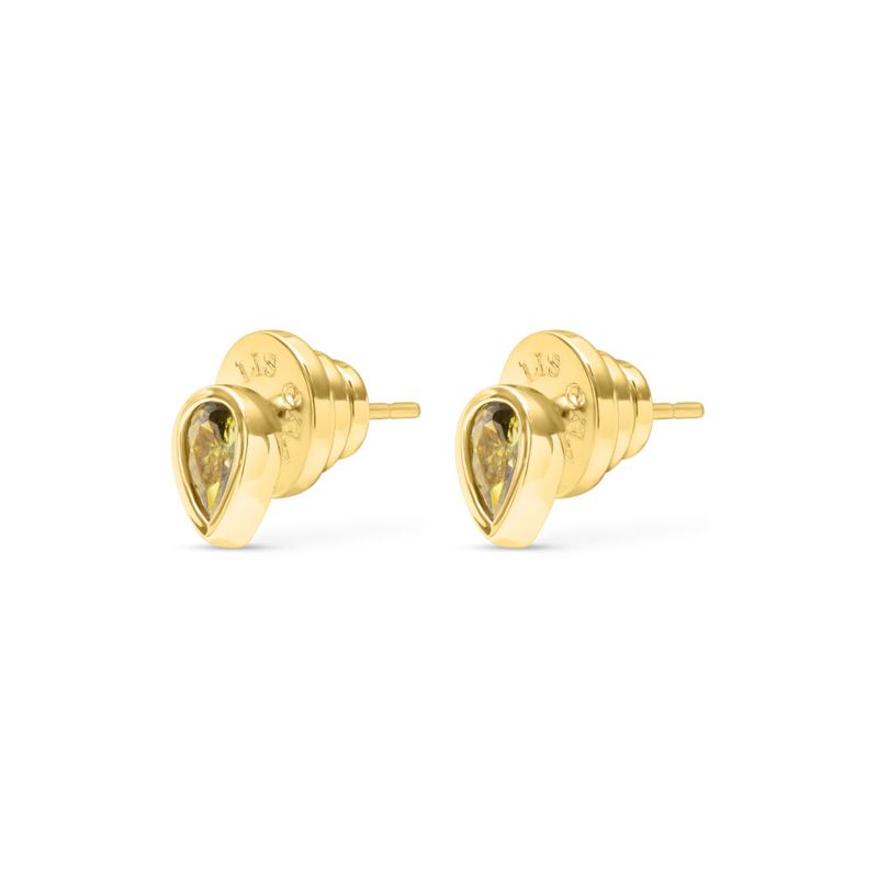 Pear Drop Studs Mini - Olive