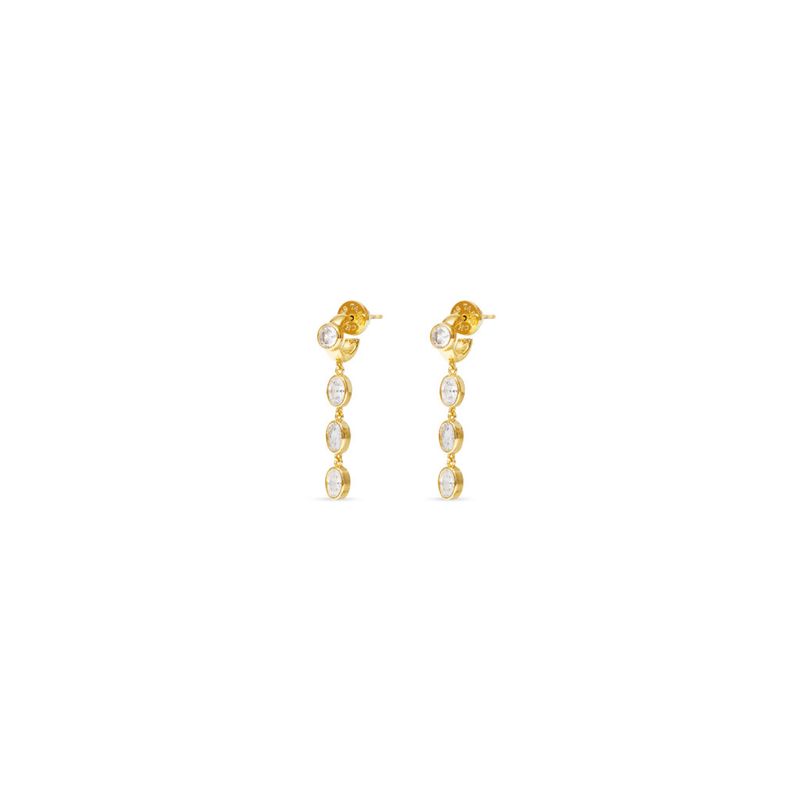 Cubic Zirconia Three Drop Earrings