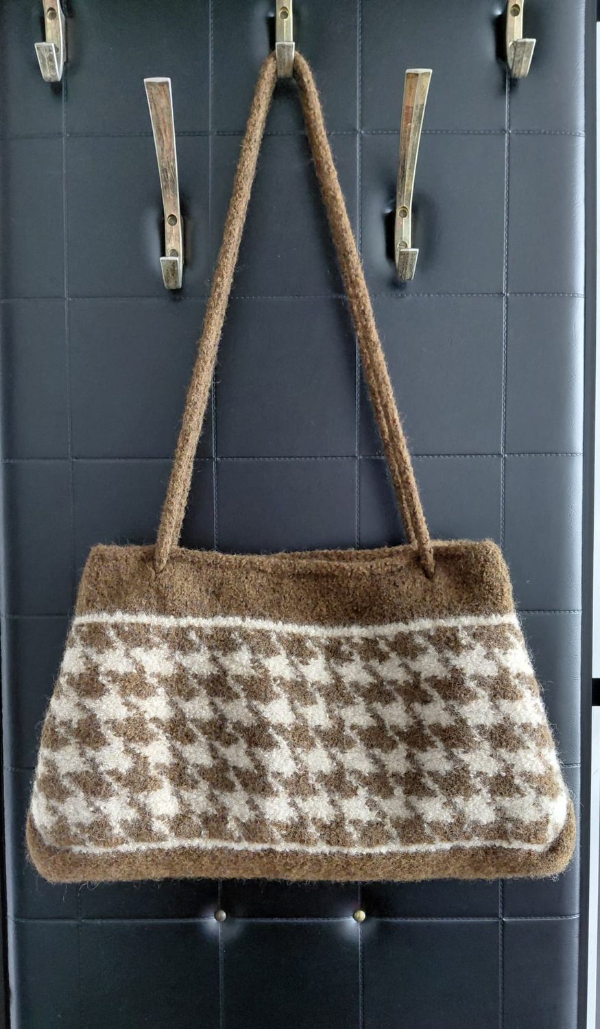 Vilten handtas Pied de Poule