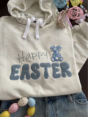 Easter Embroidered applique Hooded Sweatshirt