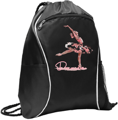 Pull String Bag Front Zipper pocket 16" X 13"