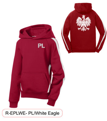 Tall - Red and White - Sleeve Stripe Pullover Hooded Sweatshirt