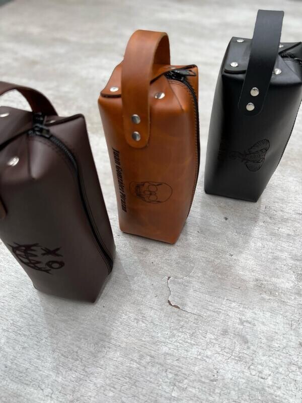 Personalized Leather Travel Toiletry Bag -Groomsmen Dopp