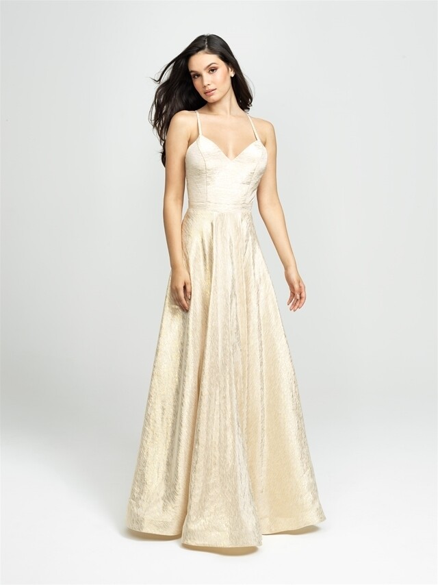 Madison James Dress 19-134 Light Gold Size 6
