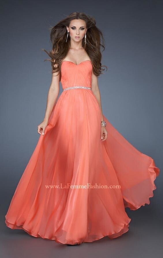La Femme Dress 18332 Hot Coral Size 10
