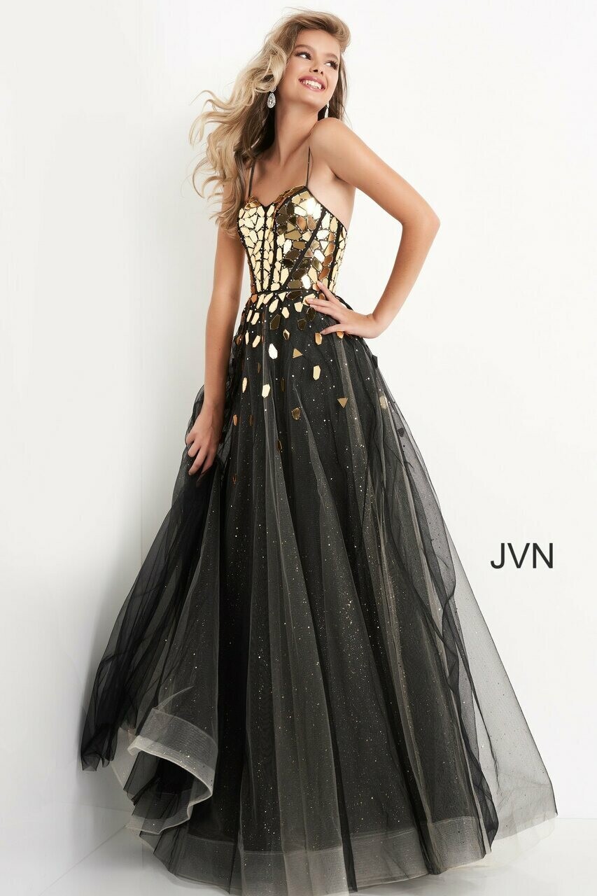 JVN by Jovani Dress JVN05737 Black/Gold Size 6