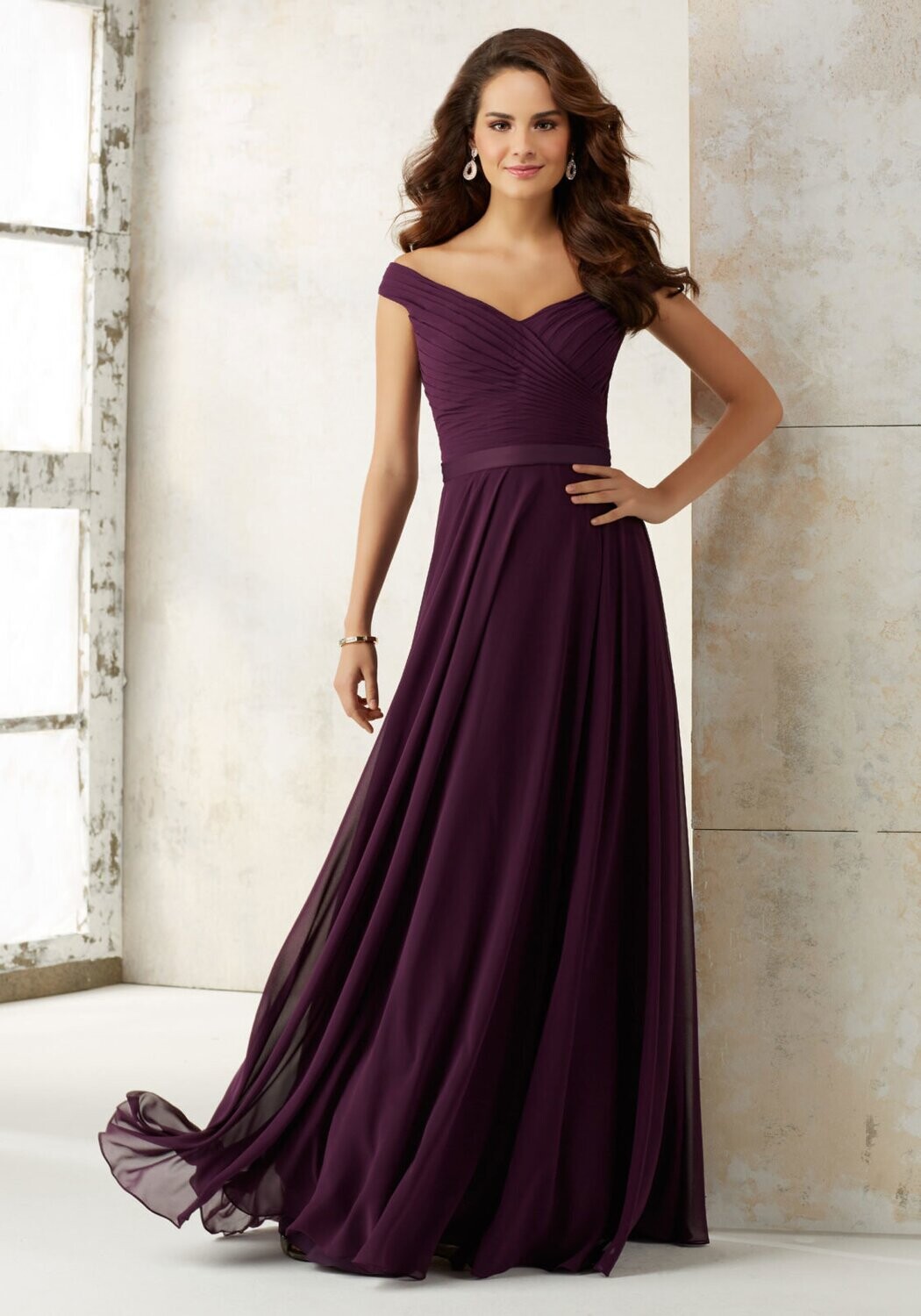 Morilee Bridesmaid Dress 21523 Eggplant Size 6