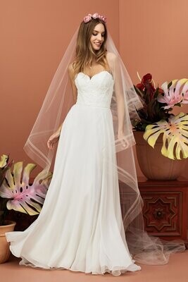 Wtoo by Watters Dress 11700B Gertrude Ivory Size 12