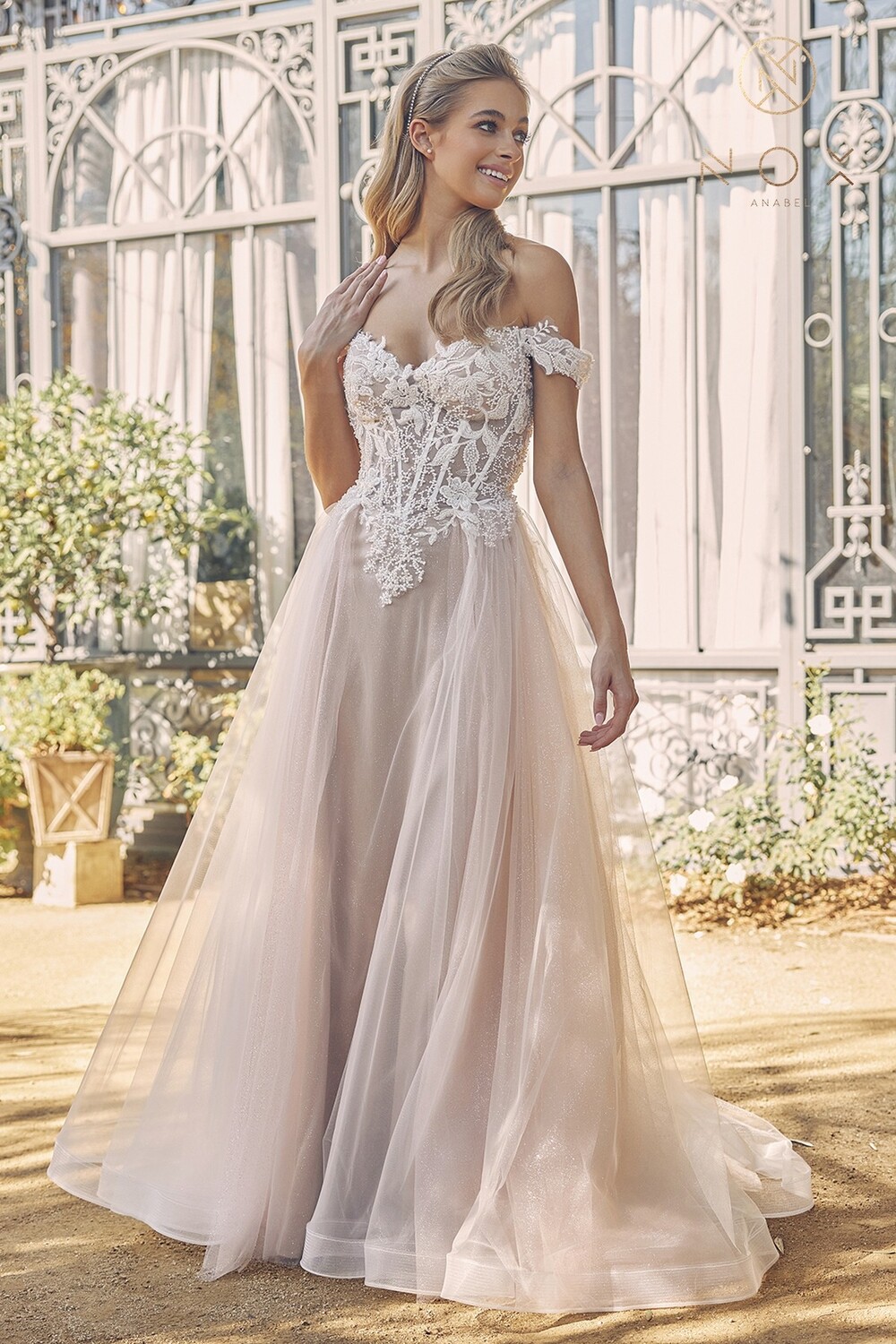 NOX Anabel Dress C1107W White/Nude Size 10