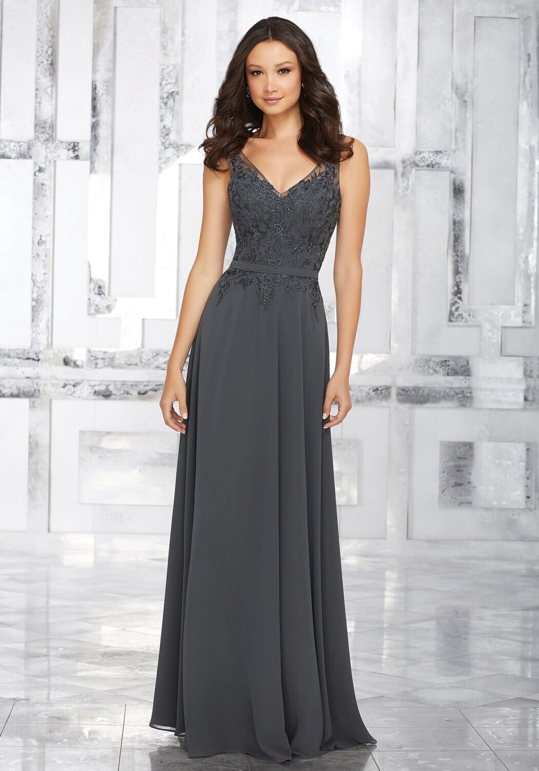 Morilee Bridesmaid Dress 21544 Charcoal Size 20