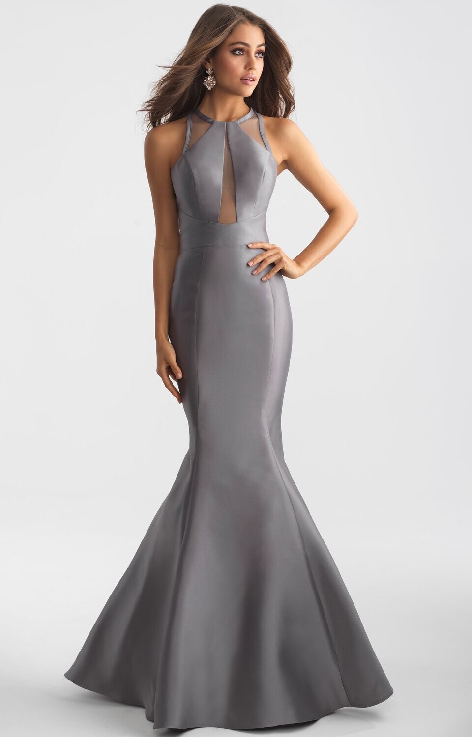 Madison James Dress 18-740 Charcoal Size 6