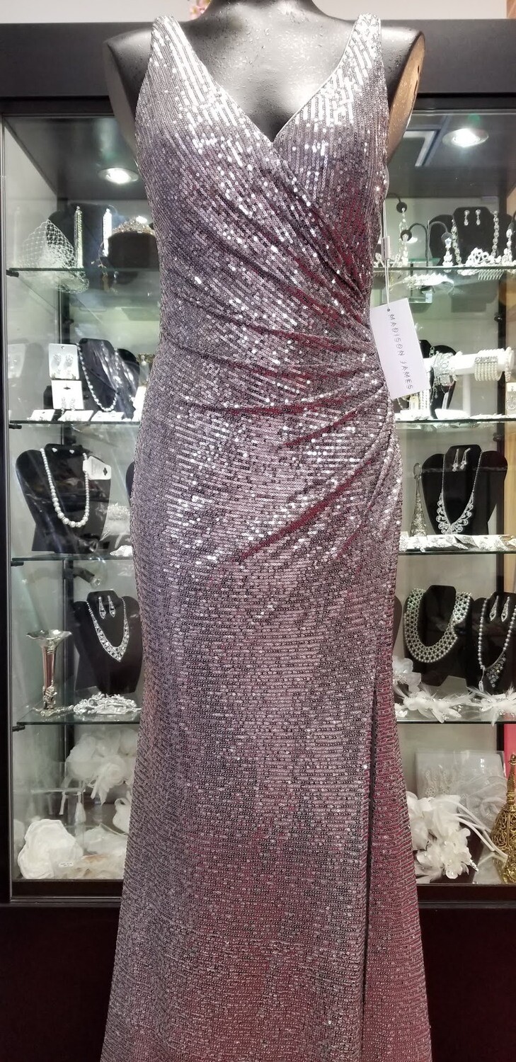 Madison James Dress 21-626 Grey Size 10