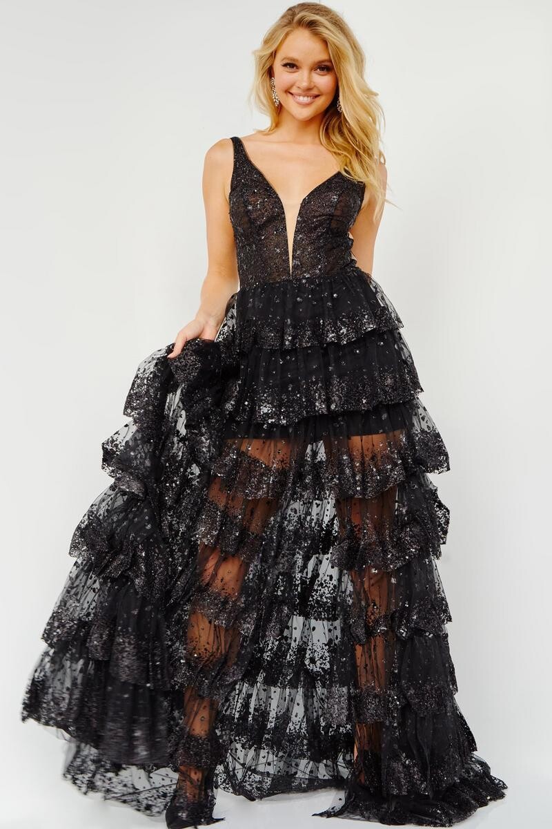 JVN by Jovani Dress JVN22904 Nude/Silver Size 6