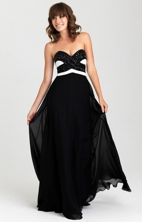 Madison James Dress 16427 Black/White Size 6