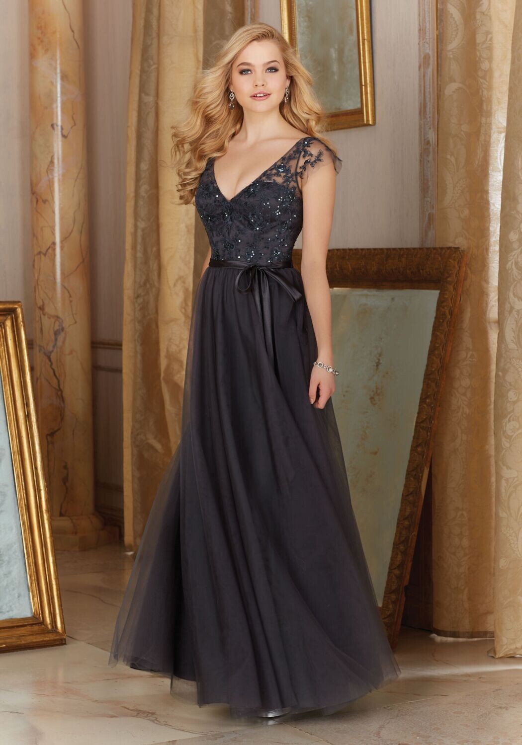 Morilee Bridesmaid Dress 154 Charcoal Size 16