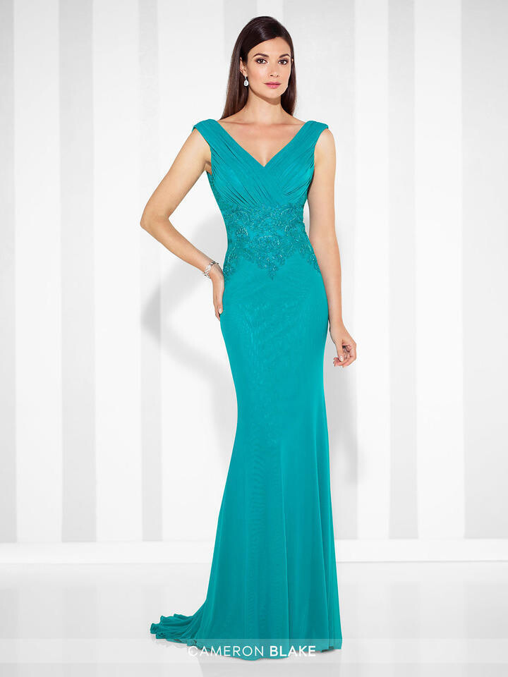 Cameron Blake Mother of the Bride Dress 117611 Jade Size 10