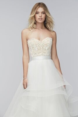 Wtoo by Watters Skirt 16604 Almira Ivory/Champagne Size 10