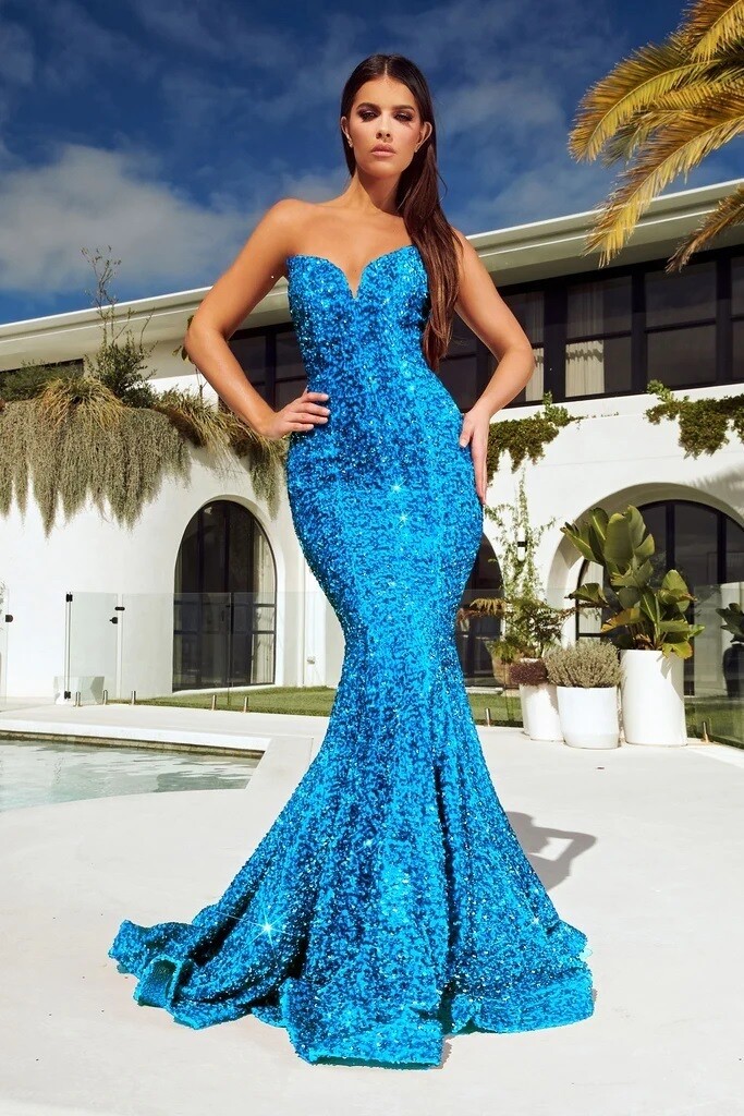 Portia &amp; Scarlett Dress PS21208 Bright Turquoise Size 2