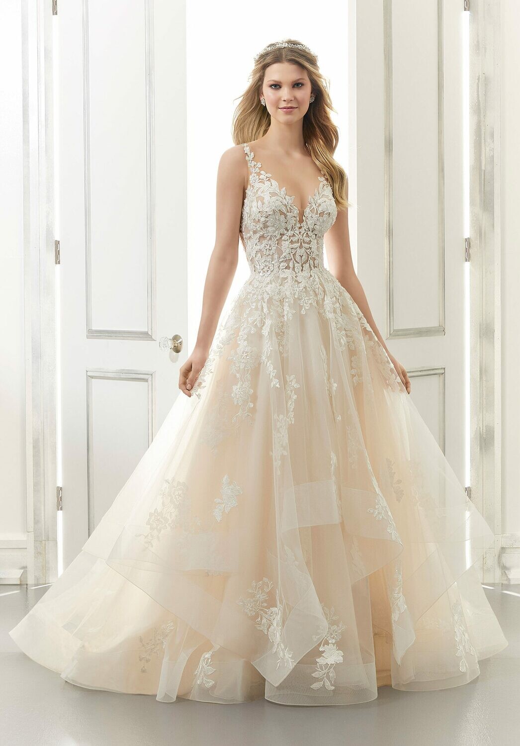 Morilee Dress 2176 Audrey Ivory/Champagne Size 12