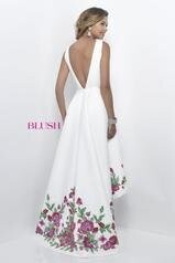 Blush Hi-Low Dress 11272 Off White/Multi Size 6
