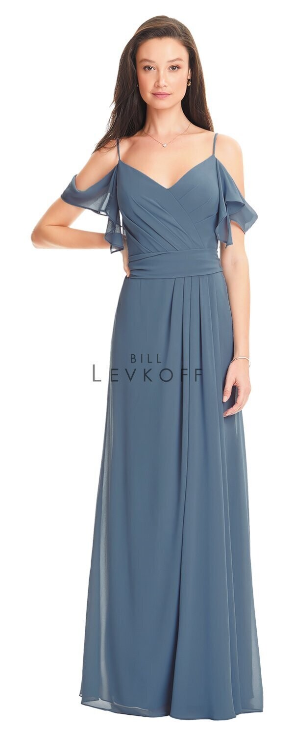 Bill Levkoff Bridesmaid Dress 1550 Slate Size 10