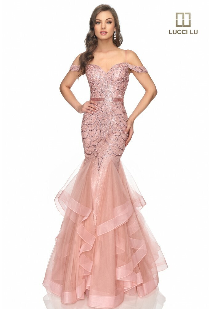 Lucci Lu Dress 2147 Rose Gold Size 6