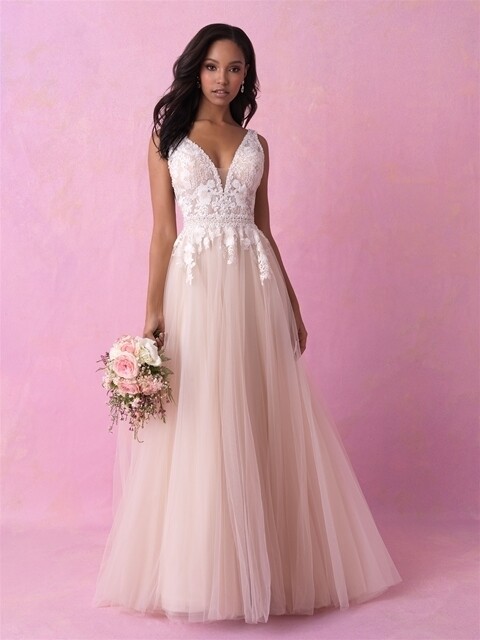 Allure Romance Dress 3152 Sand/Ivory/Nude Size 12