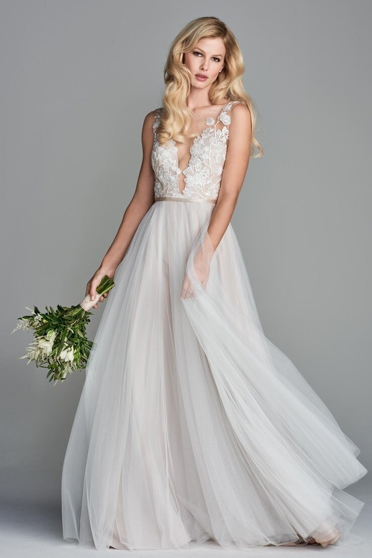 Wtoo by Watters Dress 10702 Juno Ivory/Latte Size 8